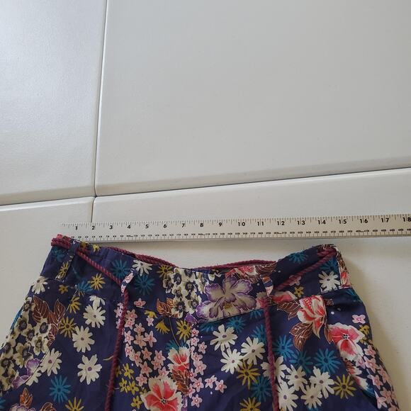 Sundance Pants Womens Small Purple Floral Cotton Drawstring Tassel Boho Lounge - Picture 8 of 10